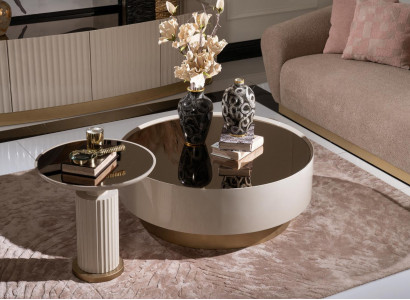 Complete coffee table side table sofa table beige luxury